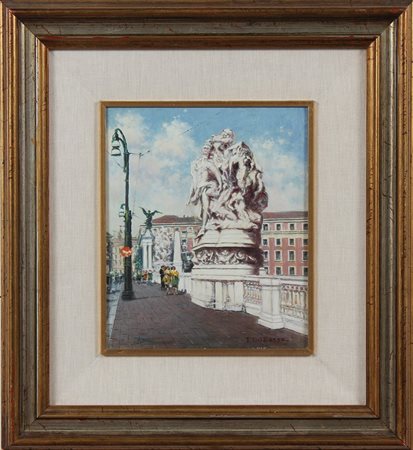 DAL BASSO FERDINANDO (1897 - 1971) Senza titolo. Olio su cartone telato. Cm...