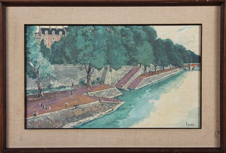 LEPORINI BERNARDO (1903 - 1984) Senza titolo. Olio su tela . Cm 55,50 x...