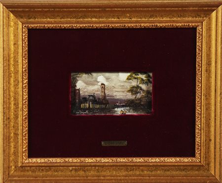 CARGNEL LUCIO (1903 - 1998) Paesaggio. Olio su tavola. Cm 12,00 x 7,00....