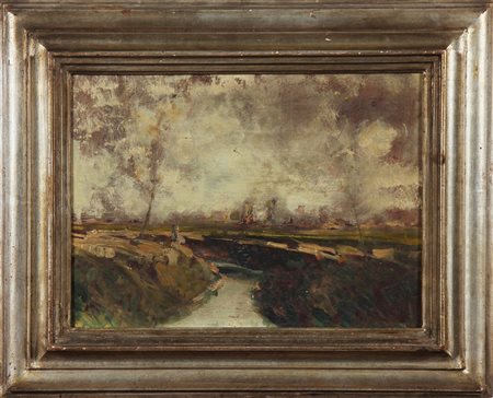 VIVIANI RAOUL (1883 - 1965) Paesaggio. Olio su tavola. Cm 46,00 x 33,50. ....
