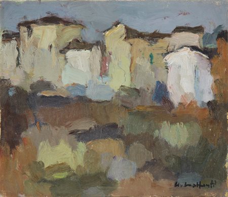 MALFANTI GIACOMO (1907 - 1998) Paesaggio. Olio su tela . Cm 35,00 x 30,00 x...