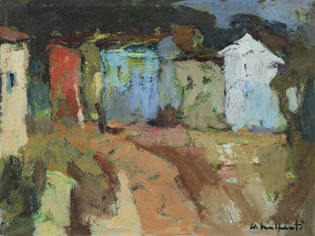 MALFANTI GIACOMO (1907 - 1998) Paesaggio. Olio su tavola. Cm 40,00 x 30,00....