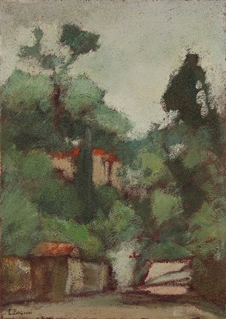 BUGLIONI ERNESTO (n. 1914) Paesaggio. Olio su tela . Cm 70,00 x 100,00 x 2,50.