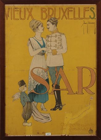 DELAMARE FRANCIS (n. 1947) Scena in costume. 1916. Manifesto. Cm 50,00 x...