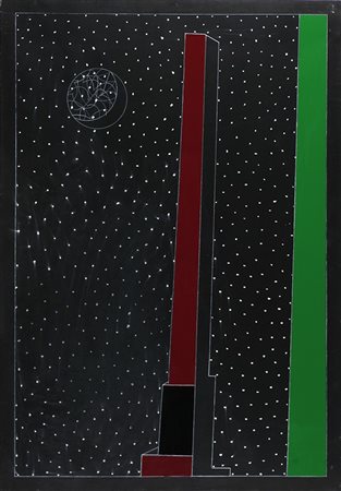 ANGELI FRANCO (1935 - 1988) Sabaudia. Tecnica mista su tela. Cm 70,00 x...