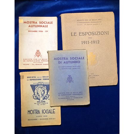 Società per le Belle Arti ed Esposizione Permanente, lotto di 4 cataloghi