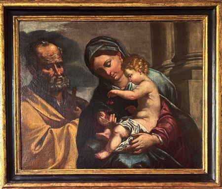 Giovanni Battista Beinaschi (Fossano 1636 - Napoli 1688), Bottega di, Madonna con Bambino e San Giuseppe