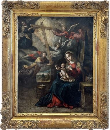 Cornelis de Baellieur (Anversa 1607-1671), Scuola di, Madonna con il Bambino