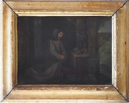 Paul Bril (Anversa 1554 - Roma 1626), Ambito di, San Francesco in meditazione