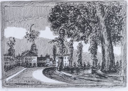 TONO ZANCANARO (Padova 1906 - 1985) "In pratono". Litografia a colori su...