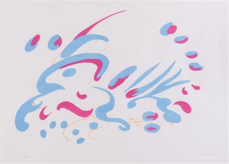 GIULIO TURCATO (Mantova 1912 - Roma 1995) "Senza titolo". Litografia a colori...