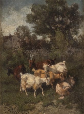 GIUSEPPE PALIZZI (Lanciano 1812 - Parigi 1888) "Senza titolo". Olio su...