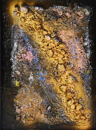 Paolo Milani MINIERA, 2021 tecnica mista con applicazioni su tavola, cm 56x40...