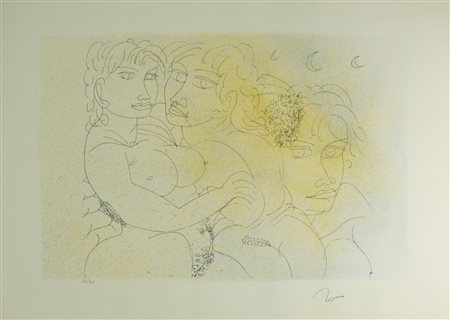 Tono Zancanaro FIGURE litografia su carta, cm 50x70, es. 37/125 firma e tiratura