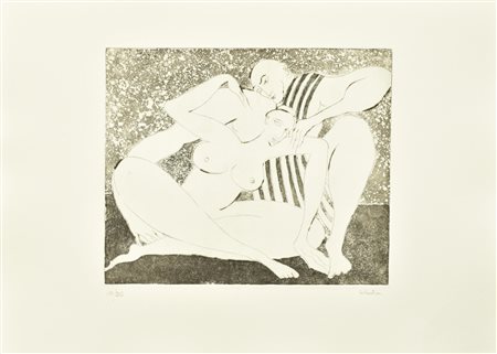 Sebastian SOIREE ORIENTALE incisione su carta, battuta cm 25x30, su foglio cm...