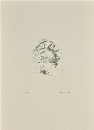 Marco Fidolini SENZA TITOLO acquaforte su carta, cm 29,5x24,5, su foglio cm...