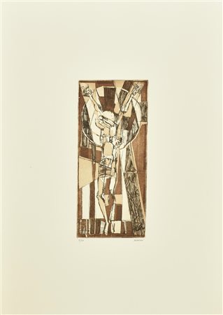 Giovanni Dragoni CROCIFISSIONE acquaforte-acquatinta su carta, battuta cm...