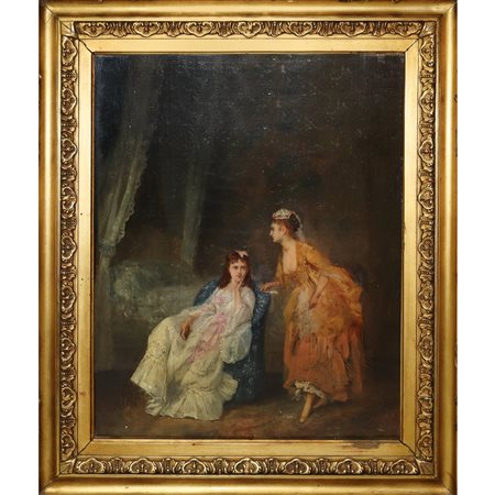 Scena di dame in un interno, nineteen° secolo