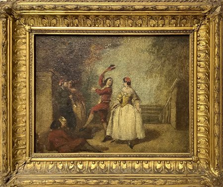 Scena di balli popolari con personaggi en plein air, nineteen° secolo