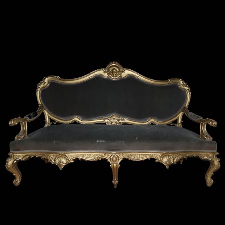 Divano in legno dorato, fine 19° secolo