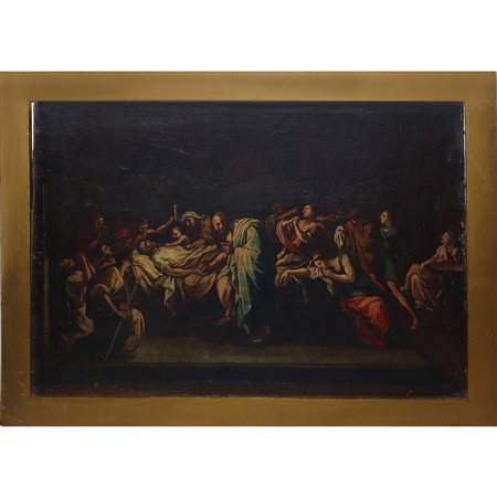 Transito di San Giuseppe con Madonna e Gesù bambino e personaggi, Eastern Sicilia, 18° secolo