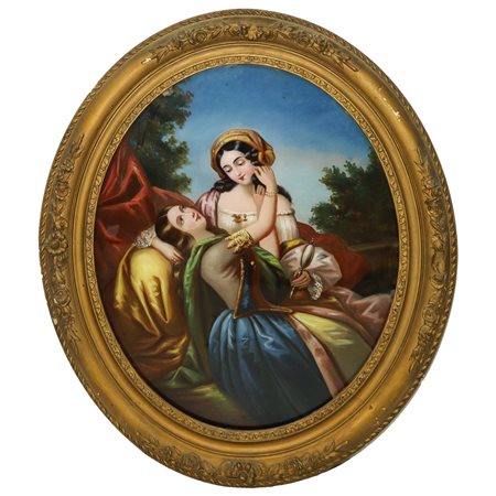 Ovale FIXÈ SOUS VERRE, nineteen° secolo