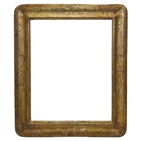 Cornice a vassoio in legno dorato a mecca, Sicilia, nineteen° secolo