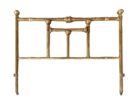 Letto matrimoniale con spalliera e pediera in tubolare di ottone, primi 1900s