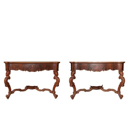 Coppia di Console in legno di mogano, nineteen° secolo
