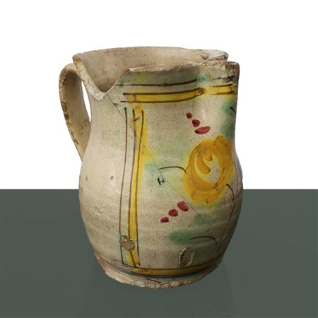 Cannata di Caltagirone, con disegno a fiori, primi 20° secolo