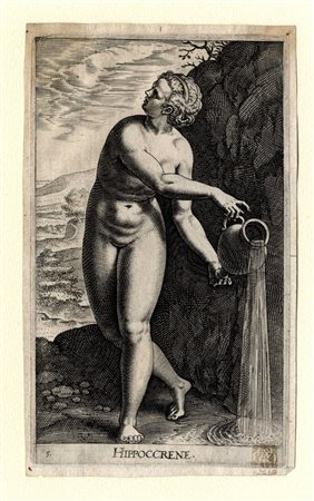 Philip Galle (1537 - 1612) 
La ninfa Hippocrene 
 