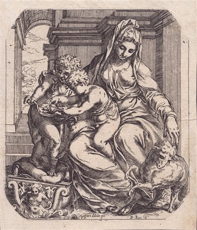 Orazio Farinati (1559 - 1616) 
Madonna con Bambino e San Giovannino 
 