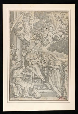 Agostino Carracci (1557 - 1602) Il Matrimonio Mistico di Santa Caterina  