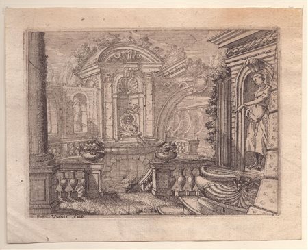 Francesco Vaccaro (1636 ca. - 1687) 
Capriccio architettonico con fontana 
 