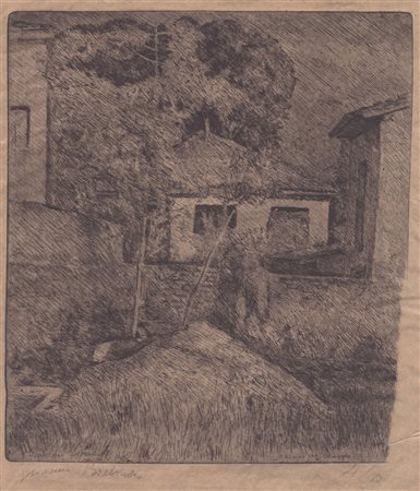 Giovanni Barbisan (1914 - 1988) 
Scorcio con case 
 