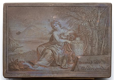  
Matrice con donna seduta e paesaggio XVII secolo 
 