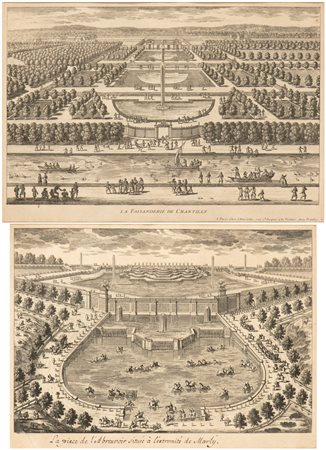 Gabriel Perelle (1600 - 1677) 
Lotto di due incisioni da Vues des plus belles maisons de France 
 
