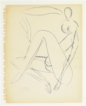 da Henri Matisse FIGURA FEMMINILE foto-litografia su carta, cm 27x21 sigla in...