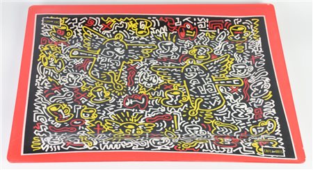 Da Keith Haring VASSOIO in plexiglass, cm 37x48x3 edizione Cafe' des Arts