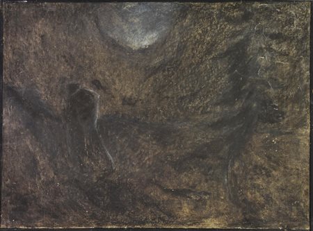 Mario Conte L'EREMITA tecnica mista su carta applicata su tavola, cm 50x70...