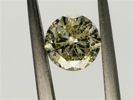 DIAMANTE 1,04 CARATI GIALLO CHIARO - I2 - INCISO AL LASER - C30408-18