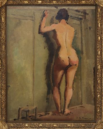 Pietro De Francisco (Palermo 1873-1969)  - Nudo di donna di spalle
