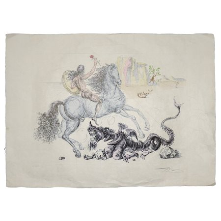 Salvador Dalì (Spanish 1904-1989)  - Saint Georges et le dragon