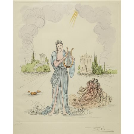 Salvador Dalì (Spanish 1904-1989)  - Donna con lira