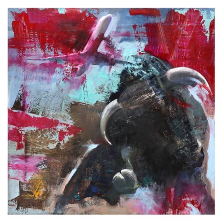 Corrado  Valentino  Corravale (Ragusa 04/02/1968)  - Plane and bull, 2020