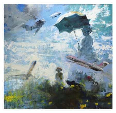 Corrado  Valentino  Corravale (Ragusa 04/02/1968)  - Aereal carousel around Monet's son (omaggio a Monet)