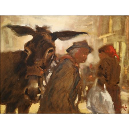 Lorenzo Albino (Tropea 1922-2005)  - Asino con personaggi