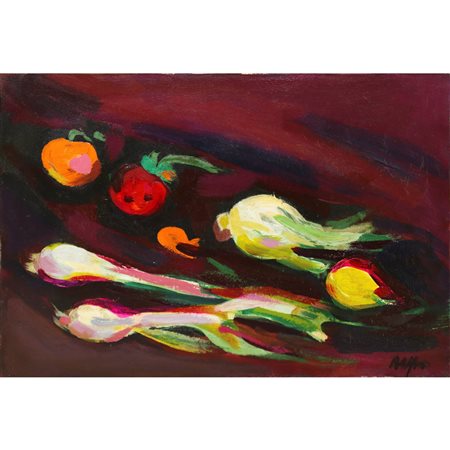 Attilio  Alfieri (Loreto 16/02/1904-Milano 1922)  - Finocchi, limoni, cipolle e frutti, 1980