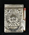 CARNET DE BAL in tole argente' raffigurante un pagliaccio con matitina avente...