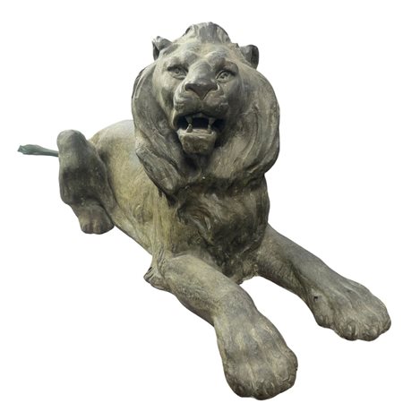 Scultura in bronzo patinato, raffigurante Leone periodo XIX secolo....